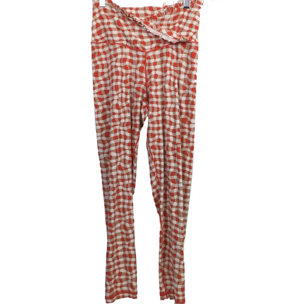 Offline By Aerie Cottagecore Athleisure Gingham Ruffle High Waistband Leggings L